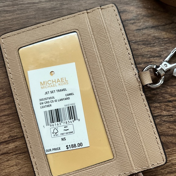 NEW‼️ MICHAEL KORS Jet Set Travel Saffiano Leather Card Case Lanyard NWT - Picture 14 of 16